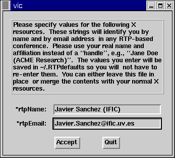 VIC user info